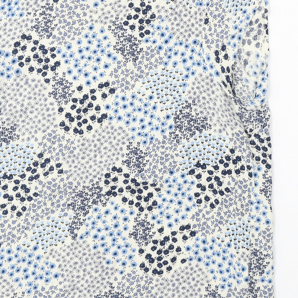 Saint Tropez Clothing Womens Multicoloured Geometric Viscose Basic Blouse Size M Round Neck