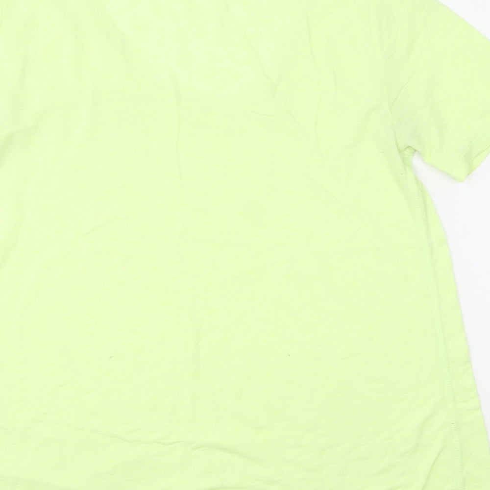 River Island Womens Yellow Cotton Basic T-Shirt Size 14 Scoop Neck