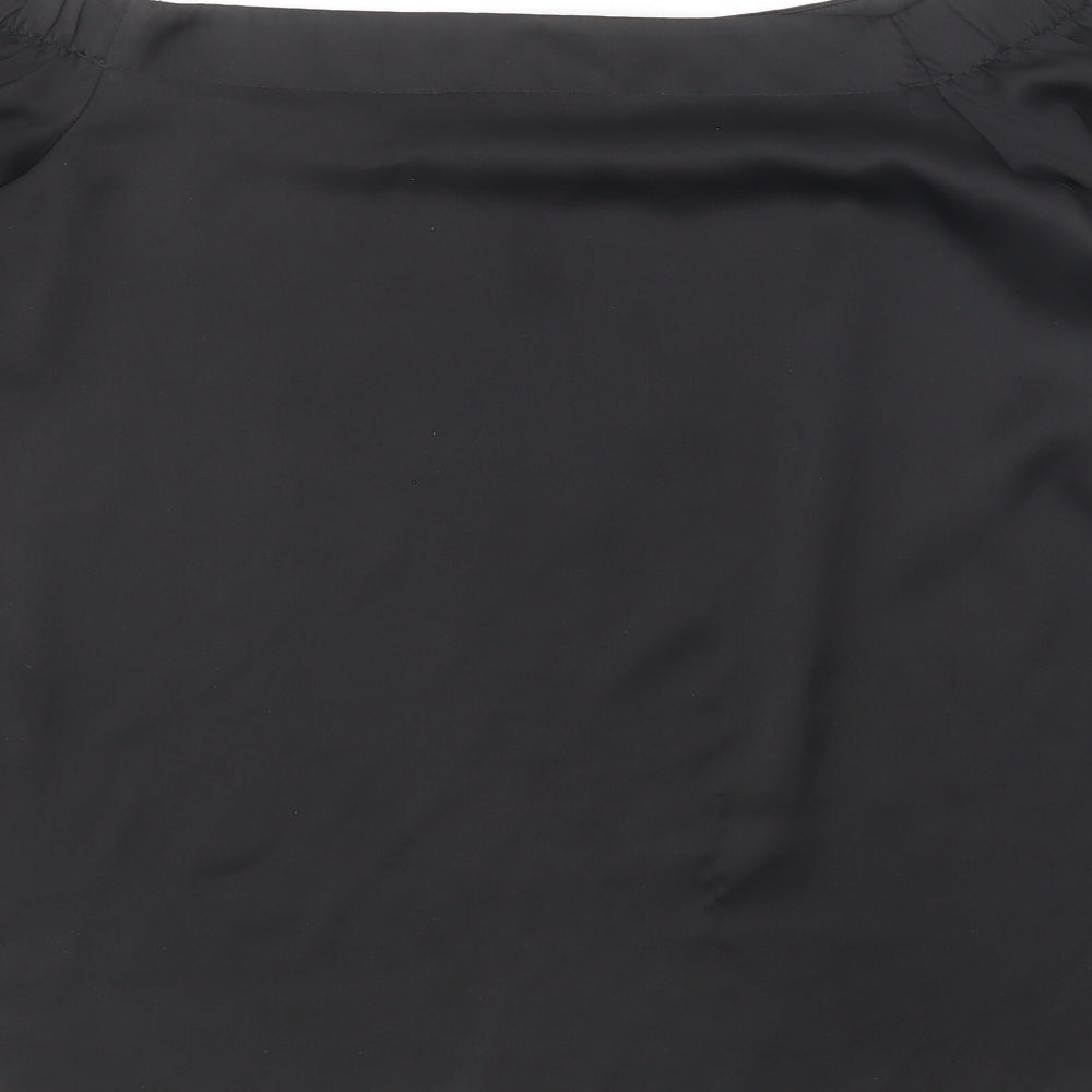 New Look Womens Black Polyester Basic Blouse Size 10 Off the Shoulder