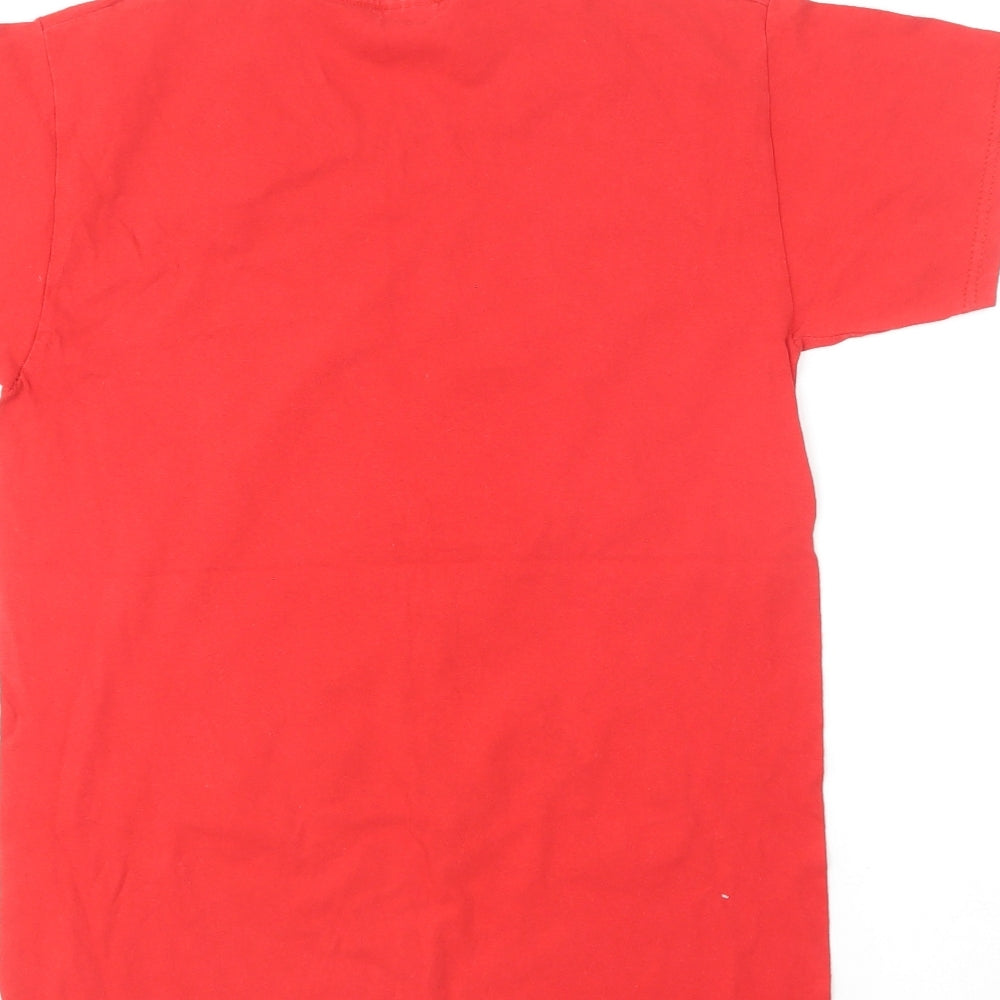Fruit of the Loom Womens Red Cotton Basic T-Shirt Size S Round Neck - Christmas Santa