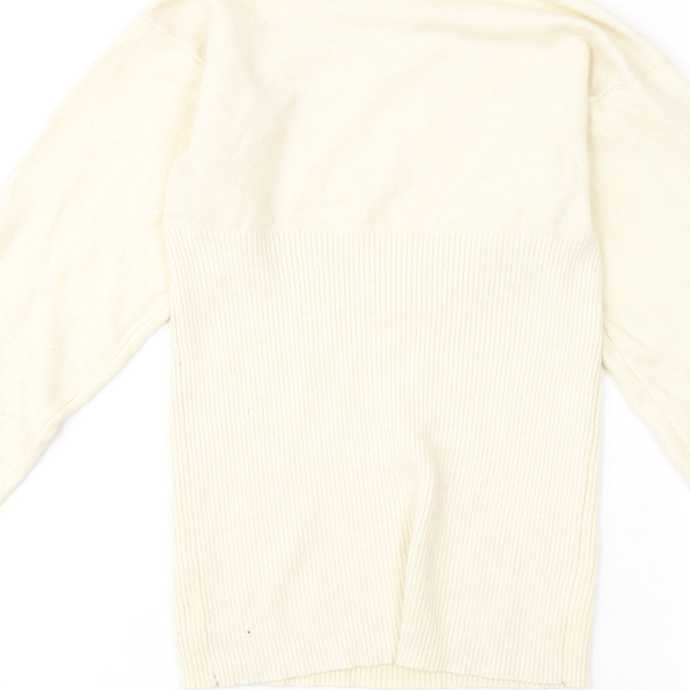 Missguided Womens Yellow Mock Neck Acrylic Pullover Jumper Size 10