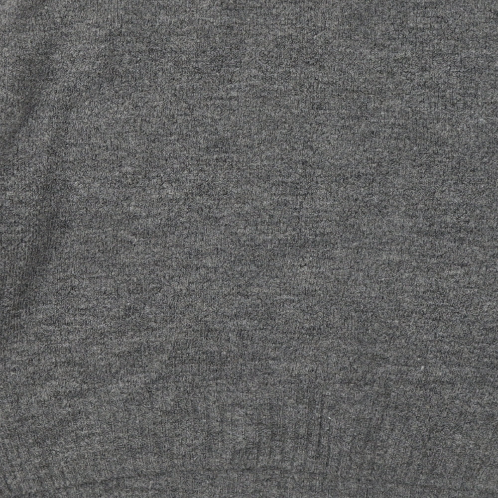 H&M Womens Grey Round Neck Acrylic Pullover Jumper Size S