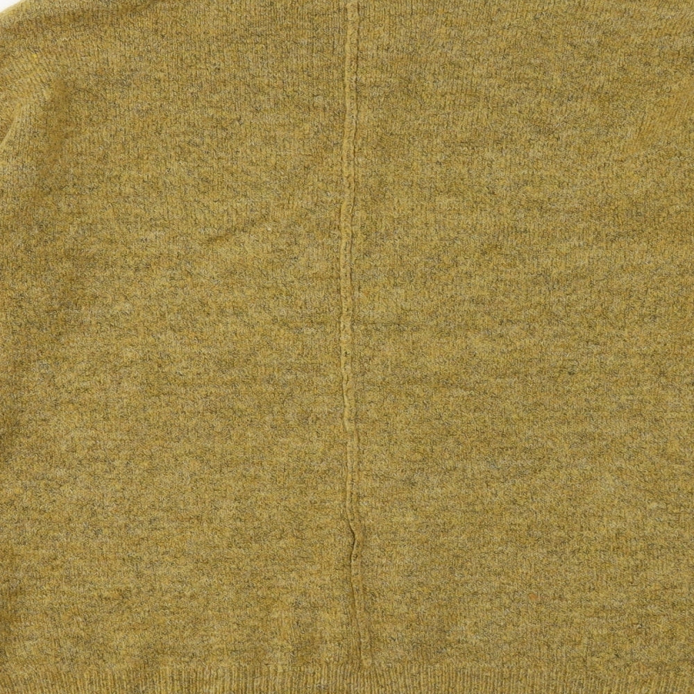 Papaya Womens Yellow Round Neck Acrylic Pullover Jumper Size S