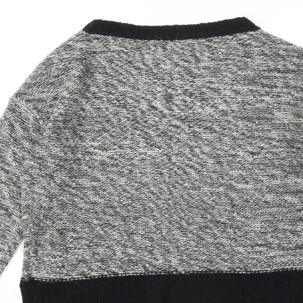 Internacionale Womens Grey Round Neck Acrylic Pullover Jumper Size 14