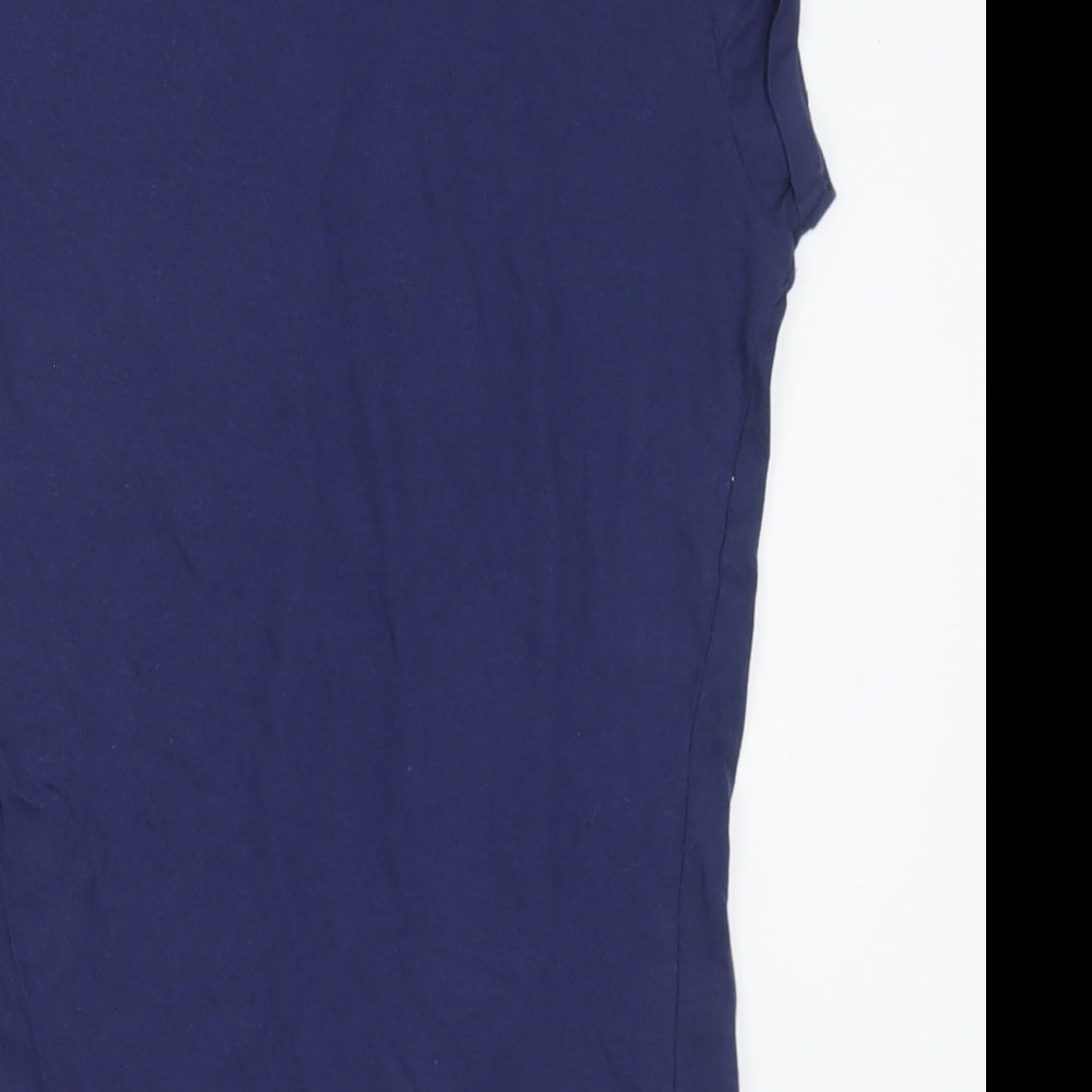 Qucodo Womens Blue Cotton Basic T-Shirt Size S Round Neck - Nice