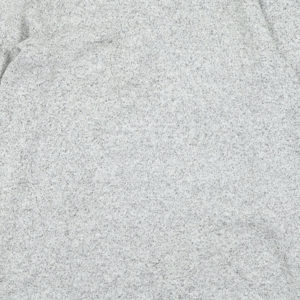 H&M Womens Grey V-Neck Viscose Pullover Jumper Size XS