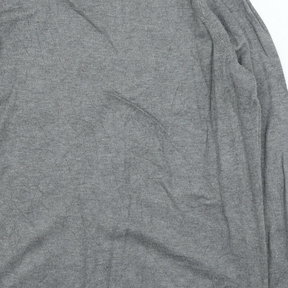Bonmarché Womens Grey Round Neck Striped Viscose Pullover Jumper Size 16