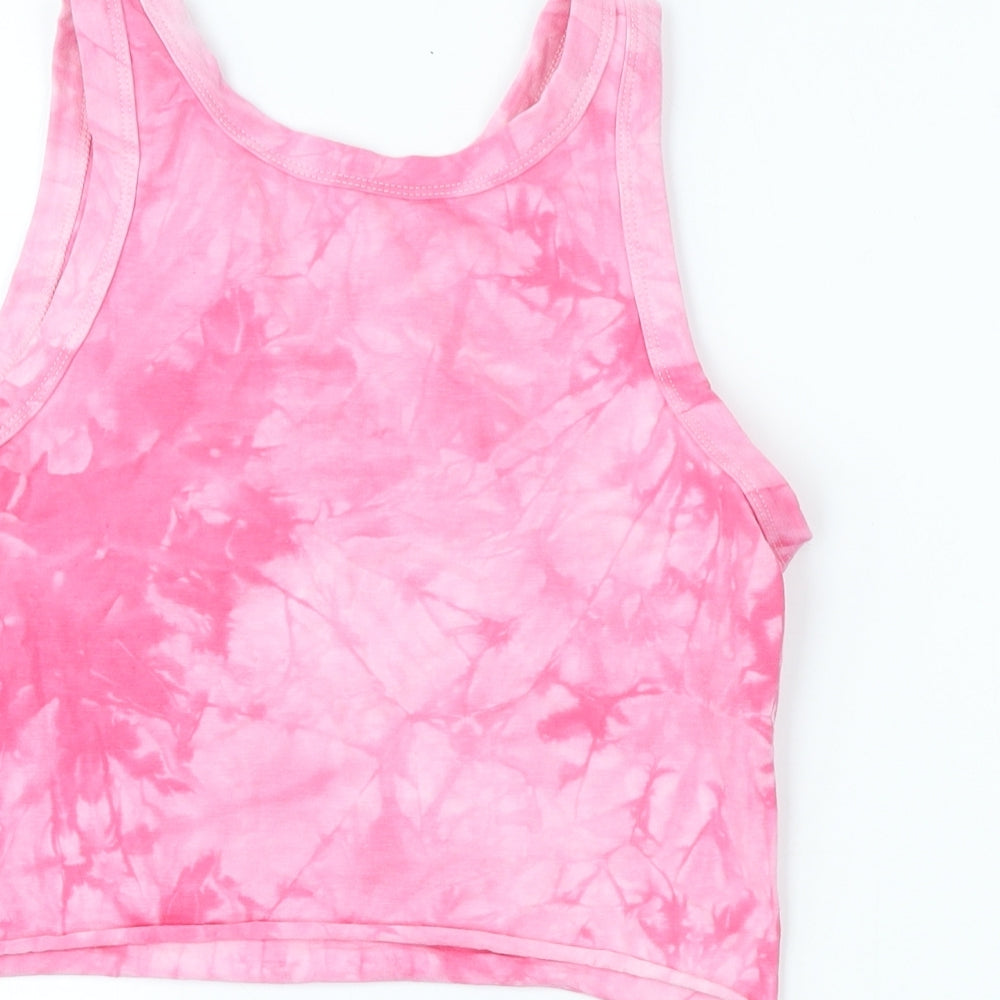 Preworn Womens Pink Polyester Basic Tank Size M Crew Neck