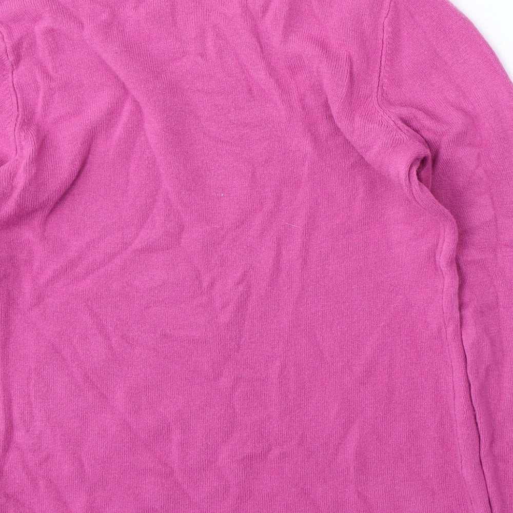 Papaya Womens Purple Round Neck Acrylic Pullover Jumper Size 12