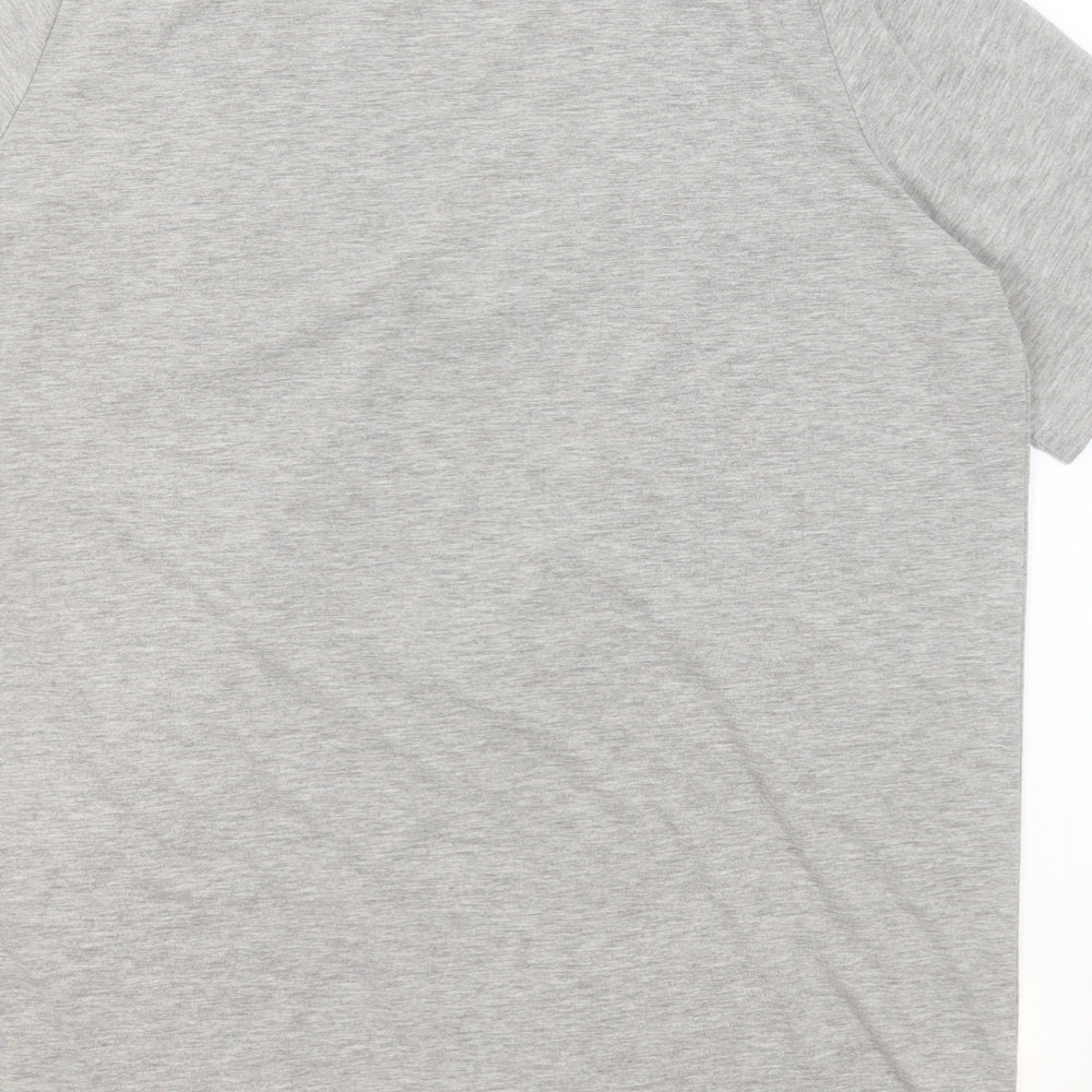 Preworn Womens Grey Polyester Basic T-Shirt Size 16 Round Neck
