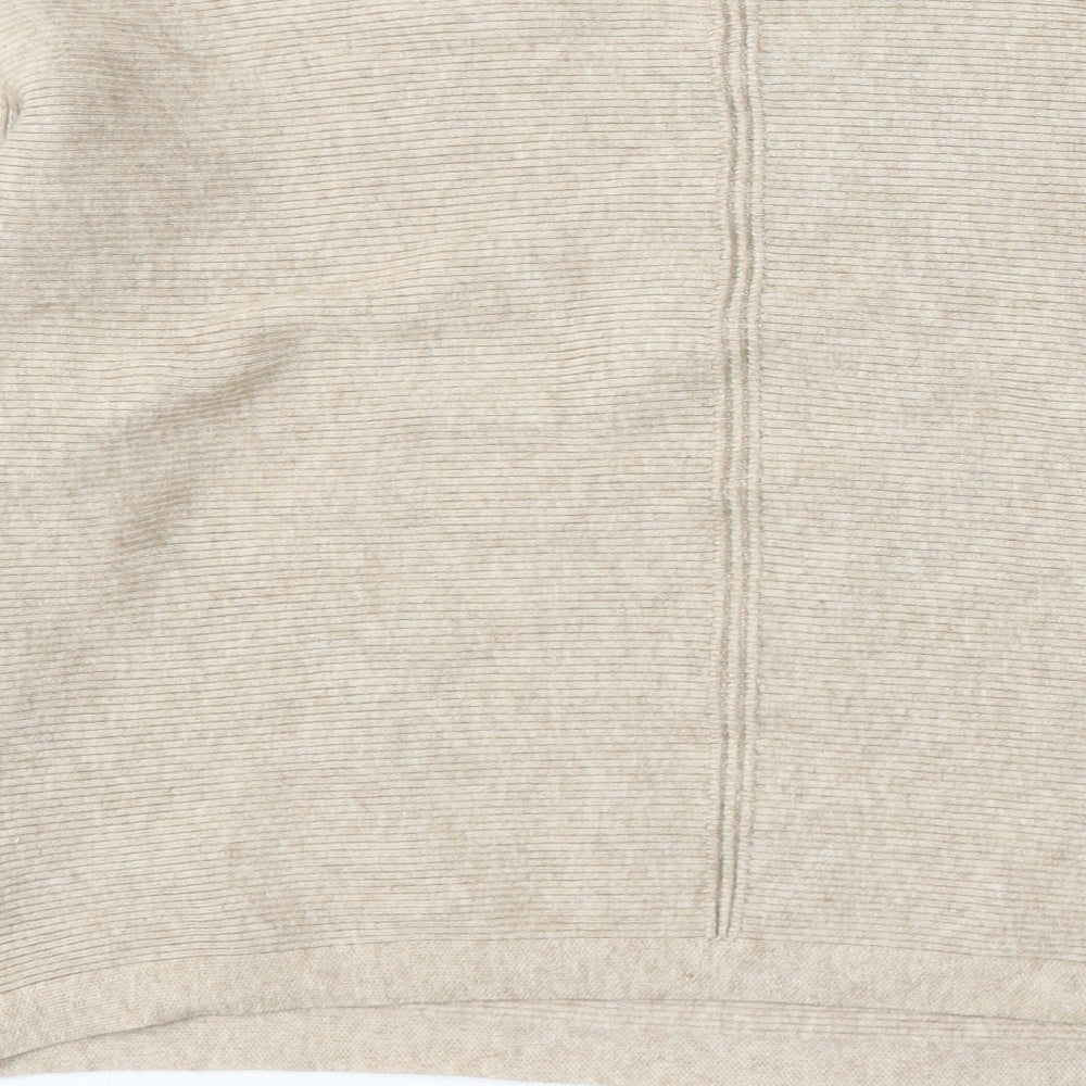 New Look Womens Beige Round Neck Viscose Pullover Jumper Size M