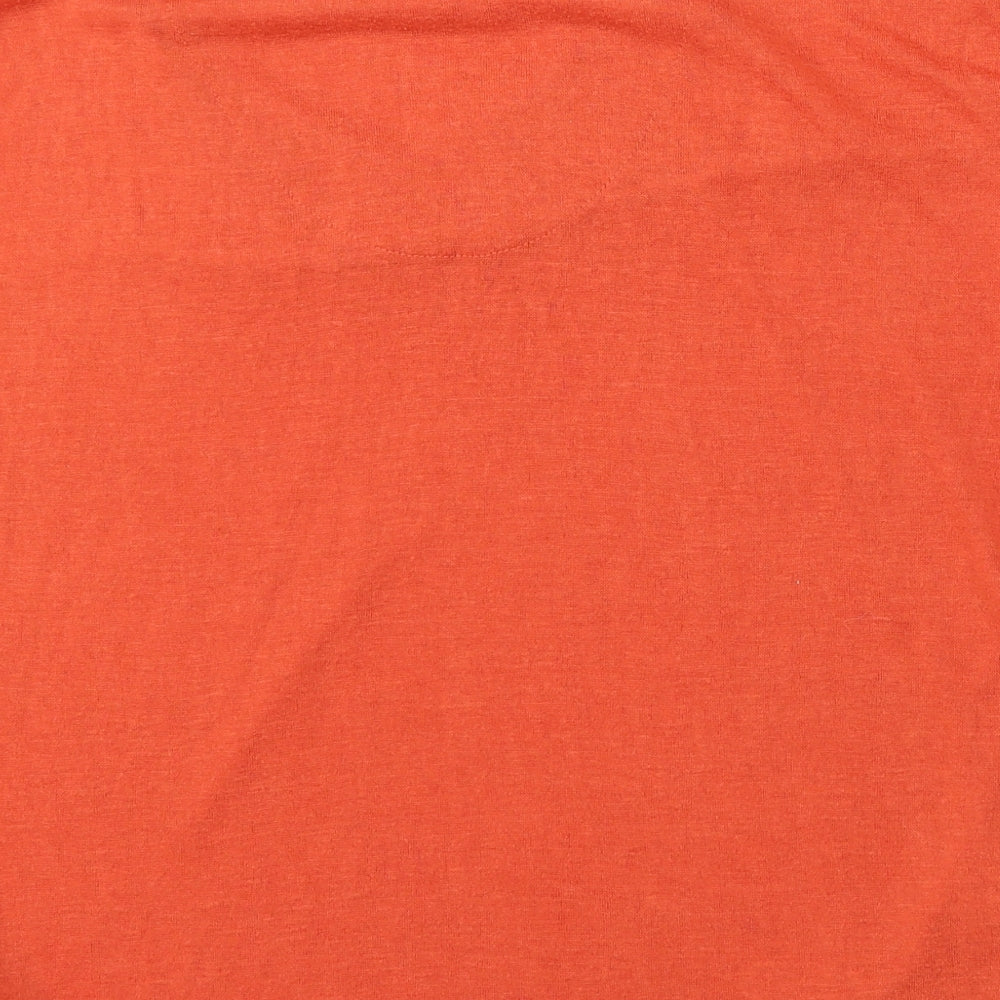 NEXT Womens Orange V-Neck Polyester Pullover Jumper Size 12 - Cold Shoulder