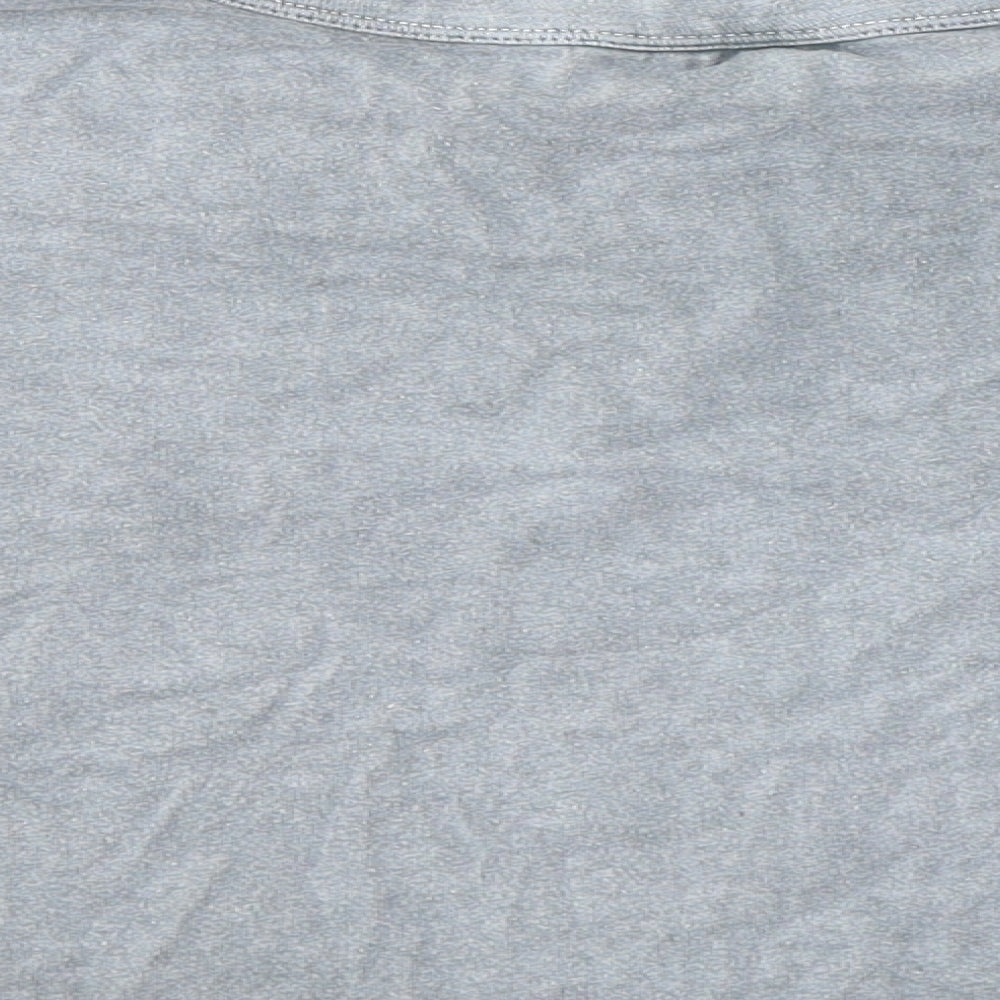 ASOS Womens Blue Cotton Basic T-Shirt Size 14 Round Neck