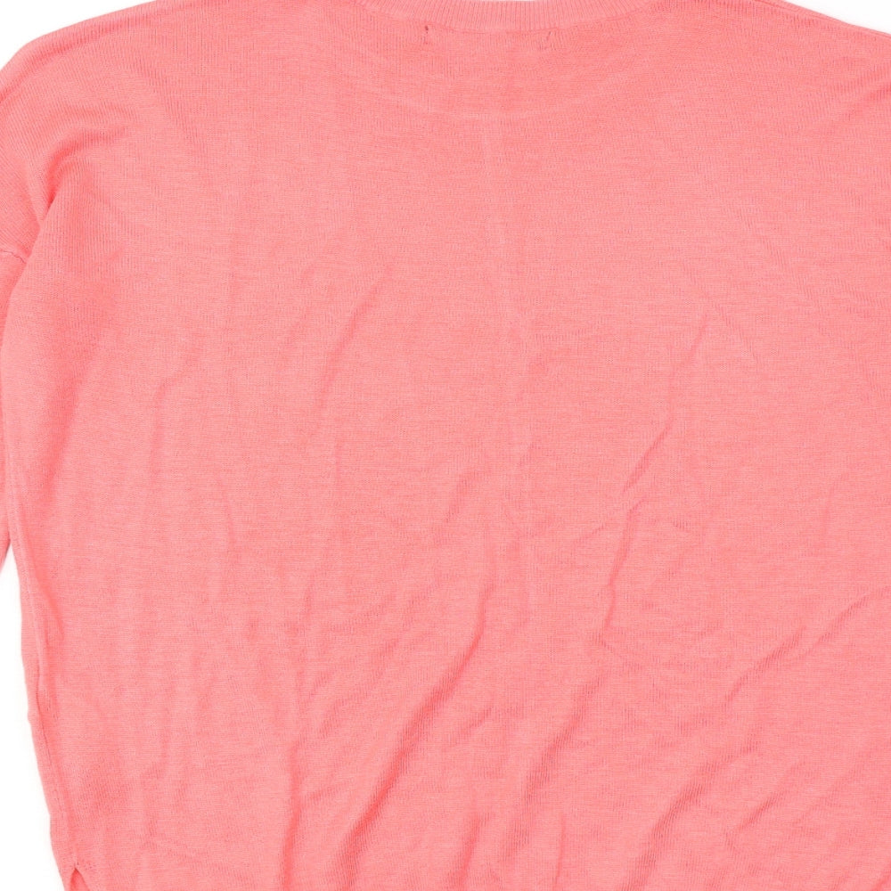 Marks & Spencer Womens Pink Round Neck Acrylic Pullover Jumper Size M