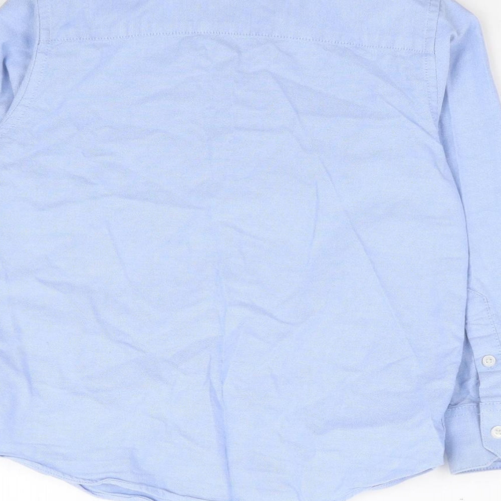 Rocha John Rocha Boys Blue Cotton Jersey Button-Up Size 6 Years Collared Button