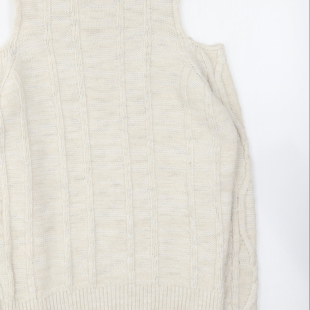 River Island Womens Ivory Crew Neck Acrylic Pullover Jumper Size 8