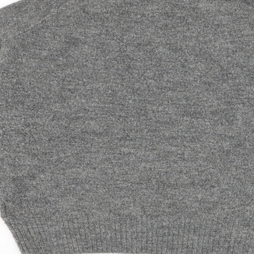 H&M Womens Grey Round Neck Acrylic Pullover Jumper Size M