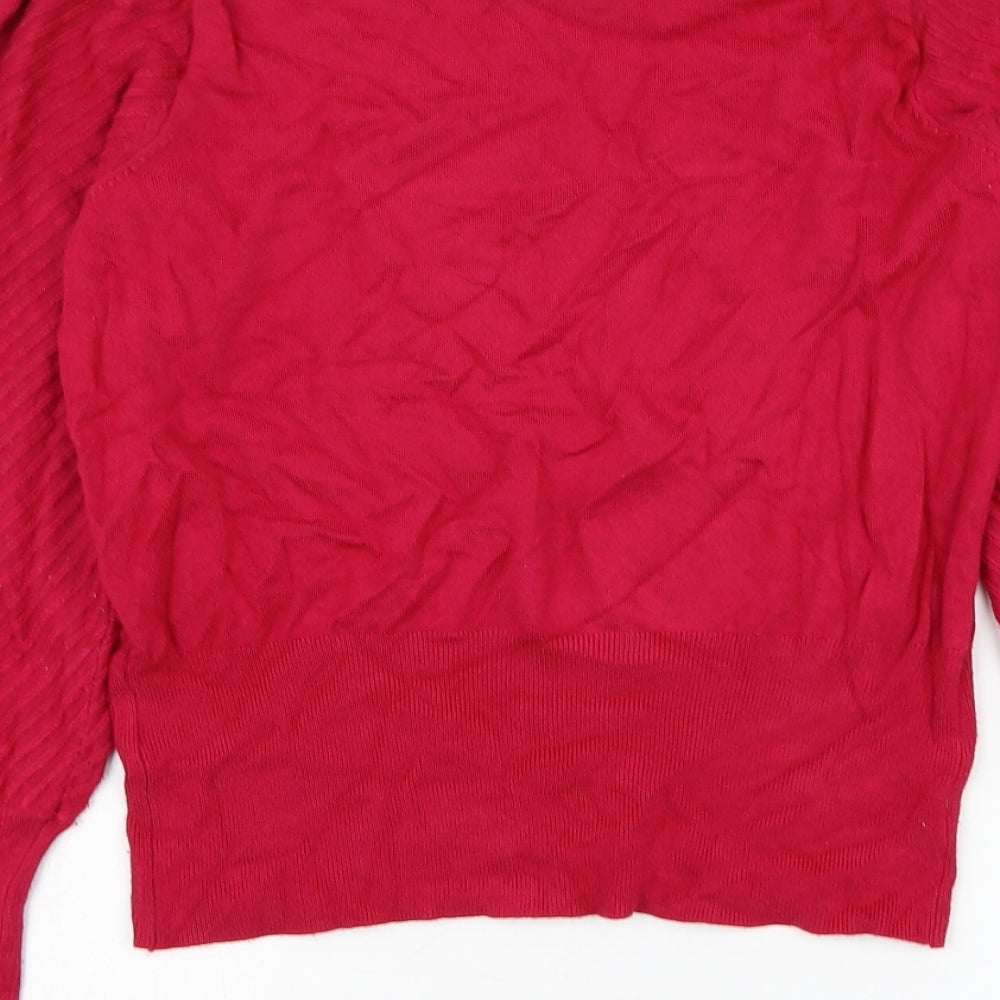 Marks & Spencer Womens Pink Round Neck Viscose Pullover Jumper Size 12