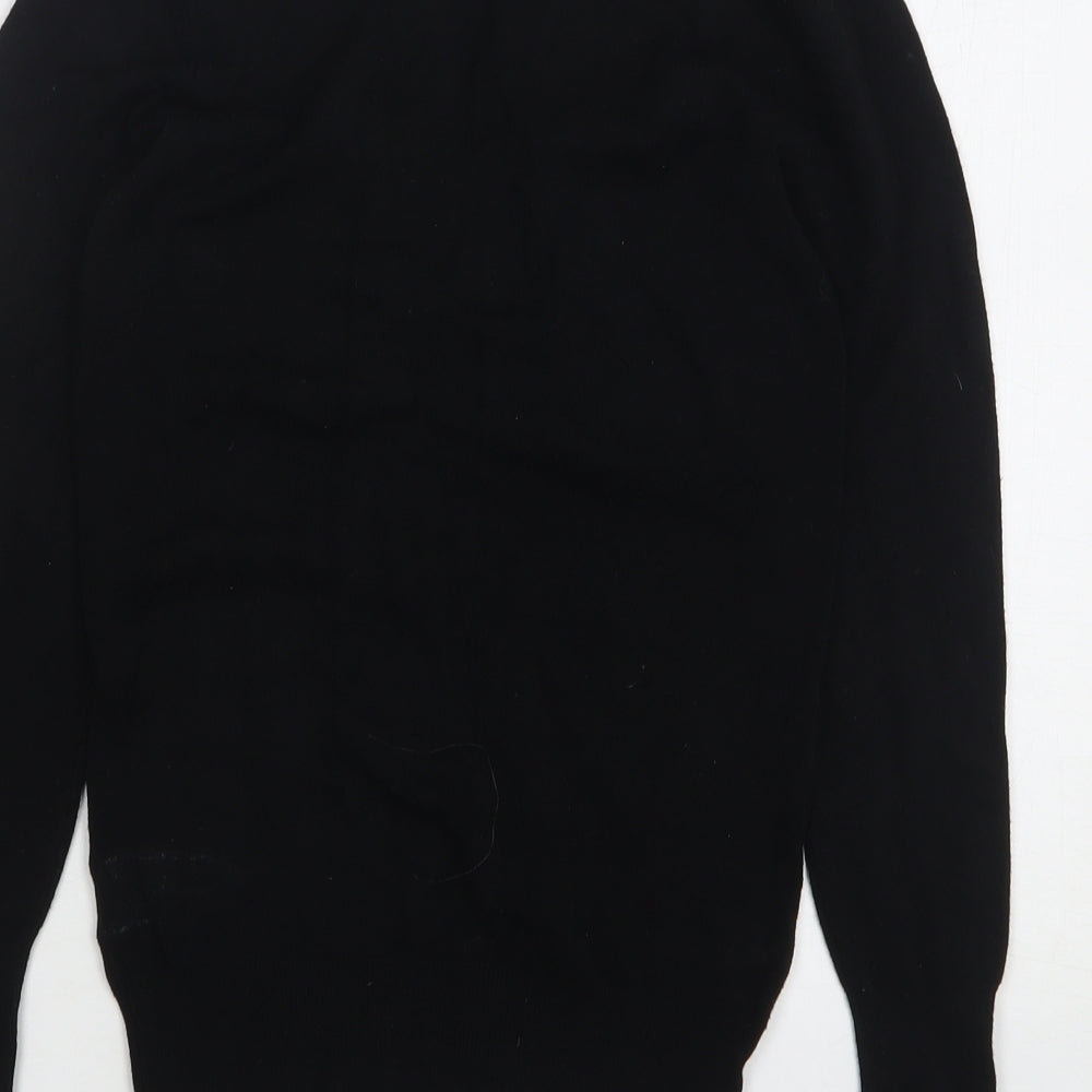 New Look Womens Black V-Neck Viscose Pullover Jumper Size 8