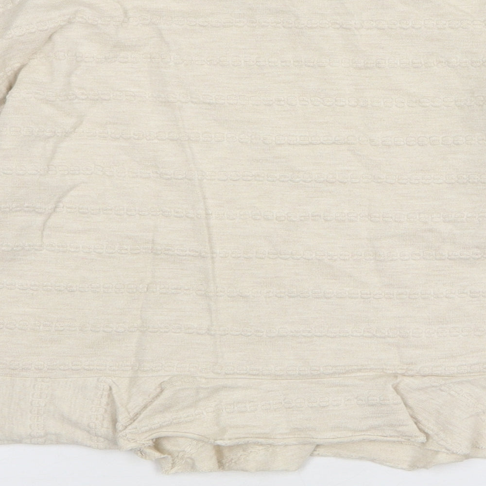River Island Womens Beige Round Neck Cotton Pullover Jumper Size 8