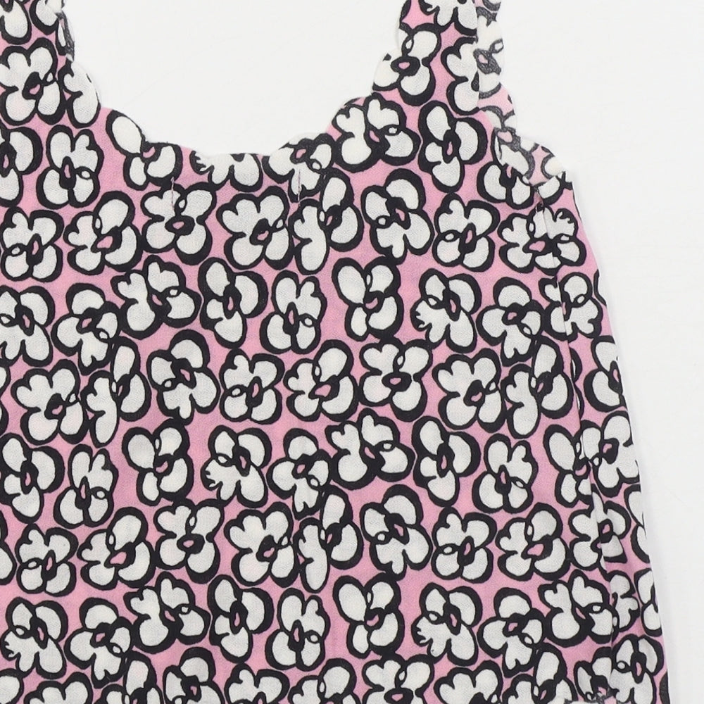 Topshop Womens Pink Geometric Polyester Camisole Tank Size 4 Scoop Neck