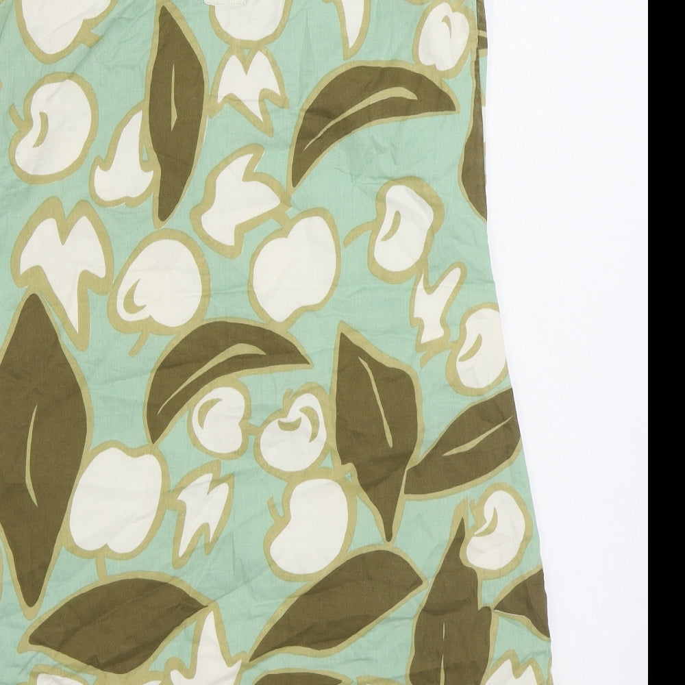 River Island Womens Green Geometric Cotton Basic Tank Size 10 Scoop Neck - Fruit