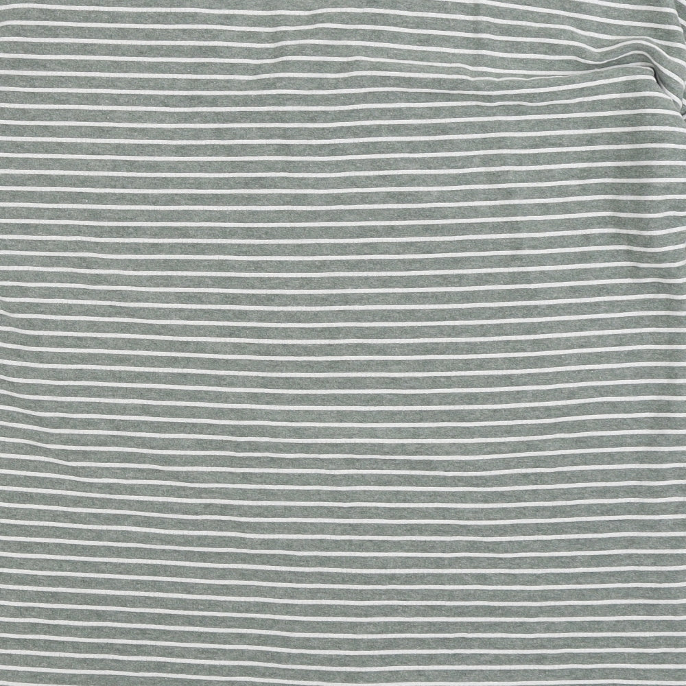 Nutmeg Womens Green Striped Cotton Pullover Sweatshirt Size 14 Pullover