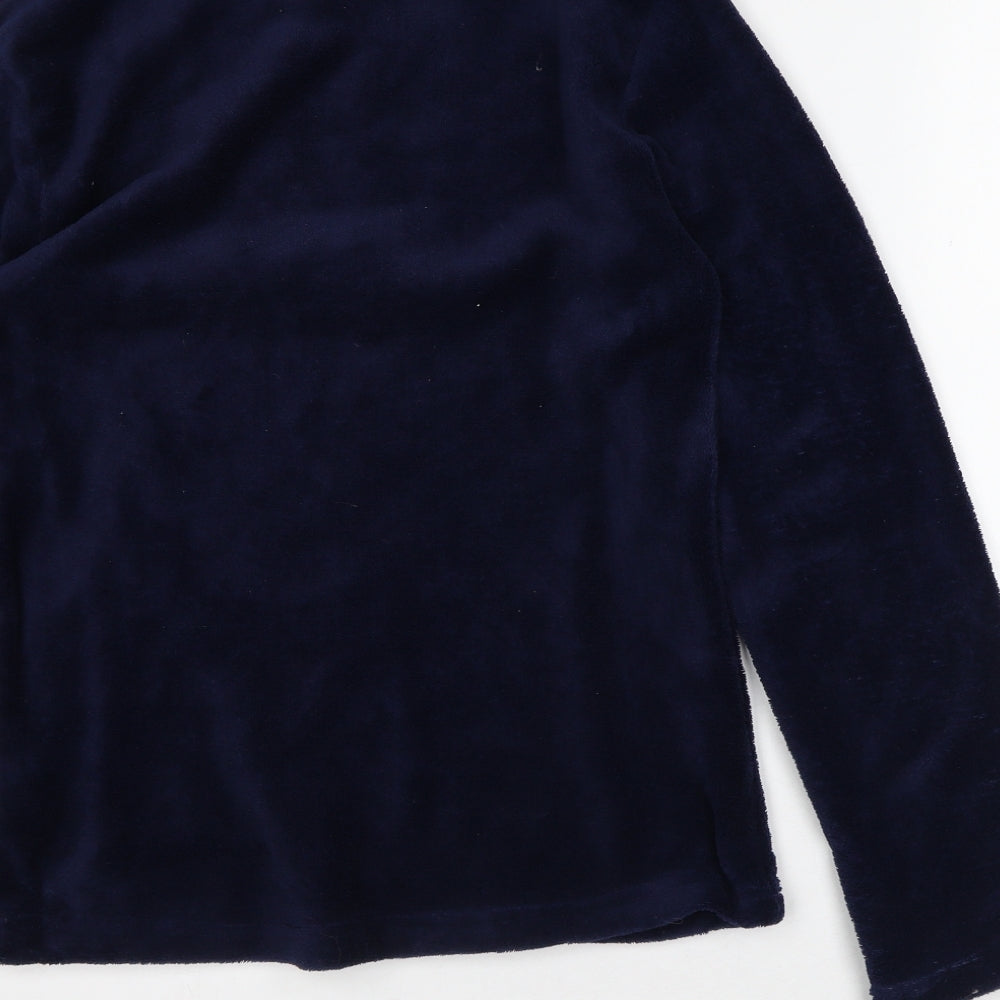 Hudson Bay Womens Blue Polyester Pullover Sweatshirt Size M
