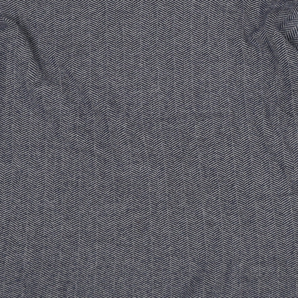 Max Studios Womens Blue Herringbone Polyester Pullover Sweatshirt Size M