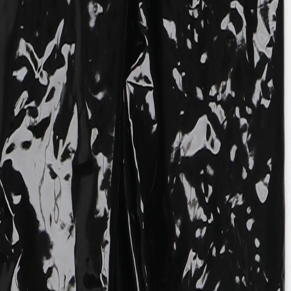 Preworn Womens Black Polyester Capri Trousers Size 8 L28 in Regular