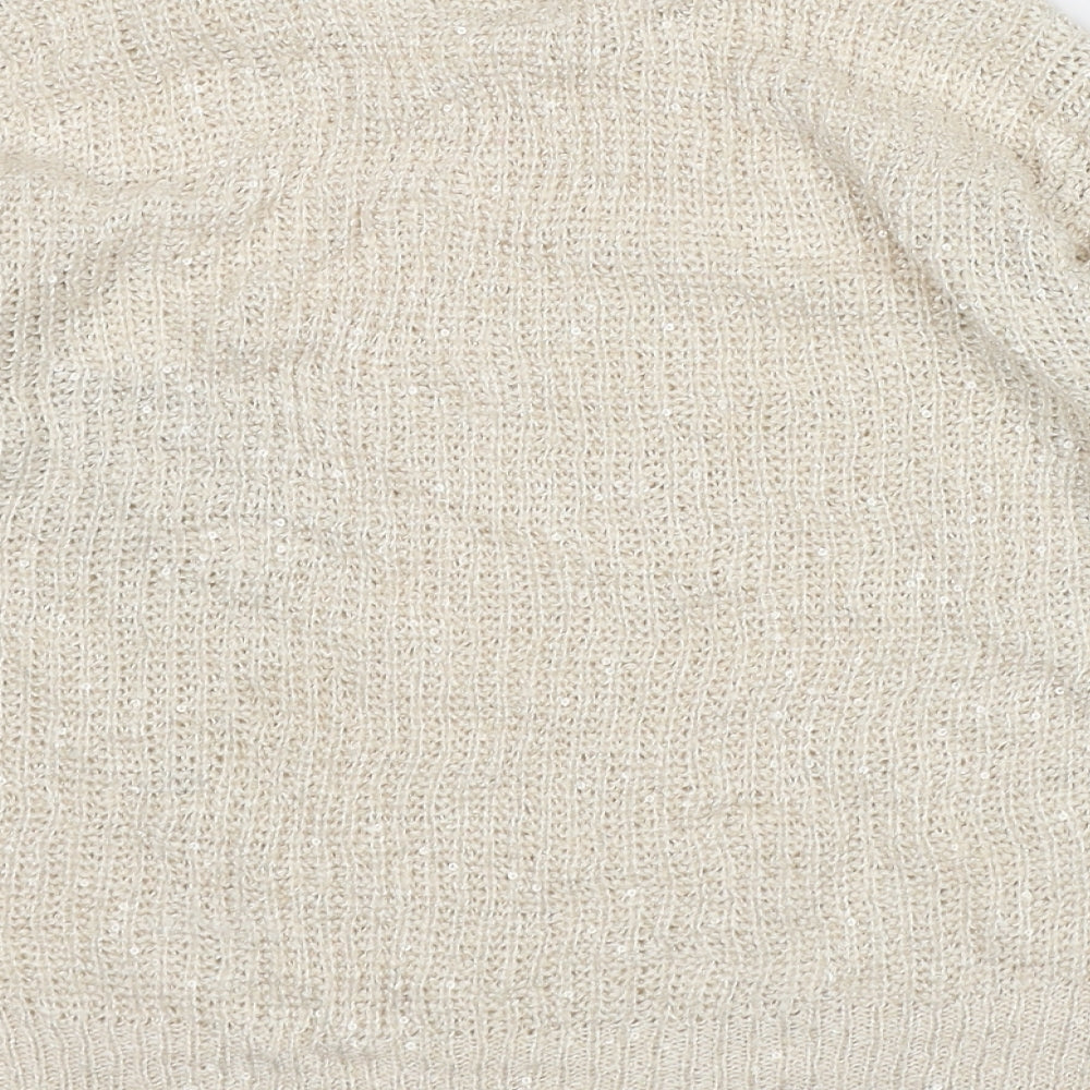 Atmosphere Womens Beige Crew Neck Polyester Pullover Jumper Size 10