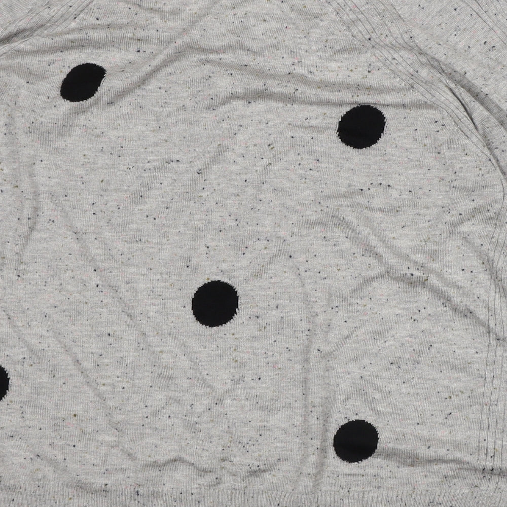 NEXT Womens Grey Round Neck Polka Dot Polyester Pullover Jumper Size L