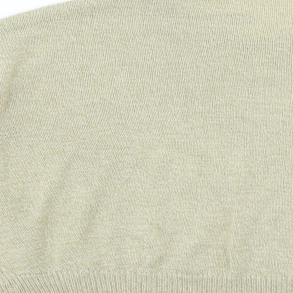 H&M Womens Beige Round Neck Acrylic Pullover Jumper Size L