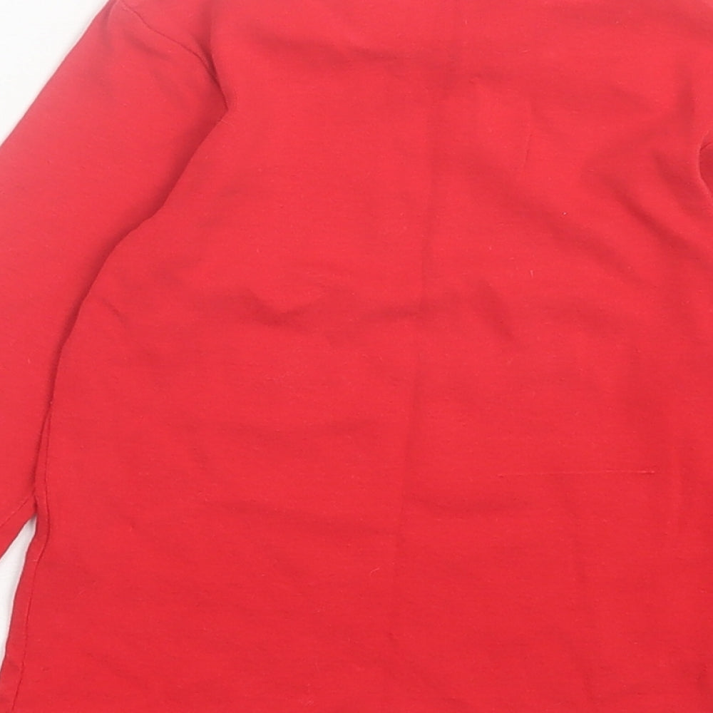 George Girls Red Cotton Basic Casual Size 4-5 Years High Neck Pullover
