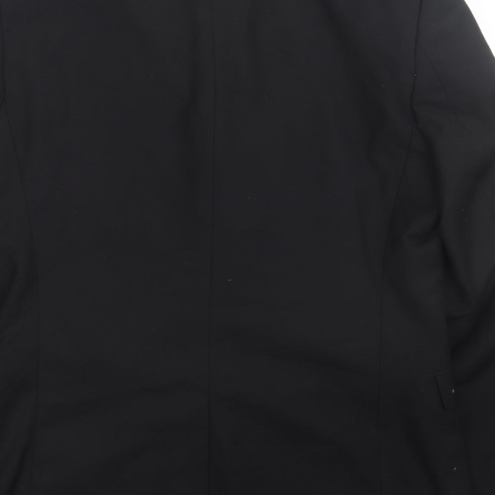 Topman Mens Black Polyester Jacket Suit Jacket Size 40