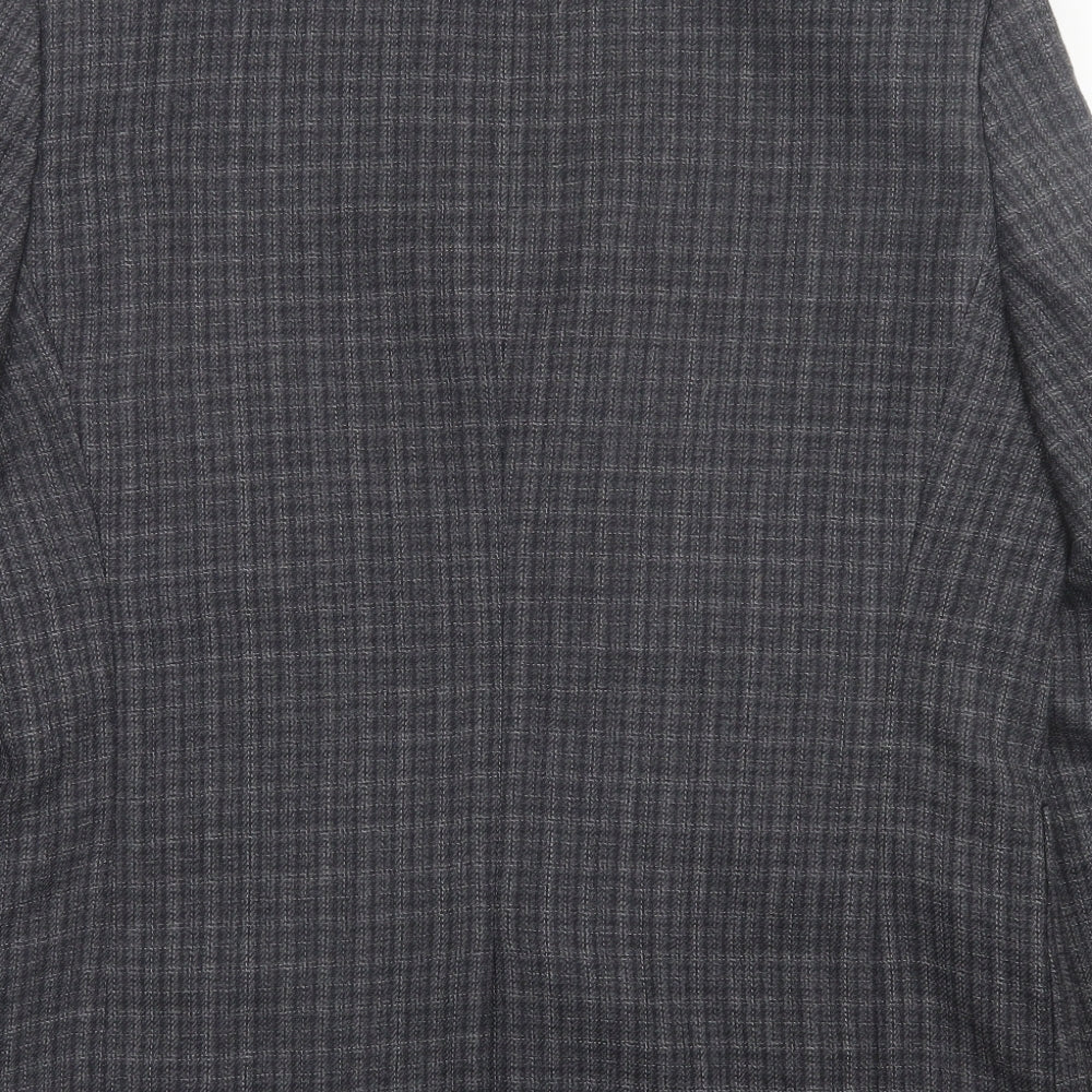 NEXT Mens Grey Plaid Wool Jacket Suit Jacket Size 42