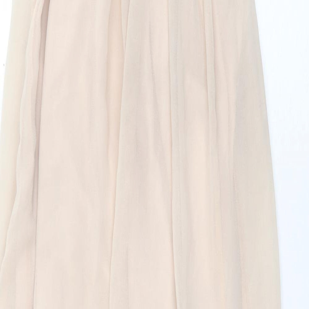 River Island Womens Pink Polyester Ball Gown Size 8 Halter Button