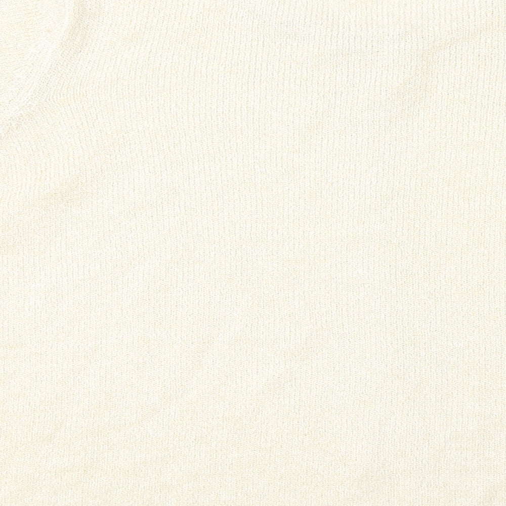 Bonmarché Womens Gold Acrylic Basic T-Shirt Size M Round Neck