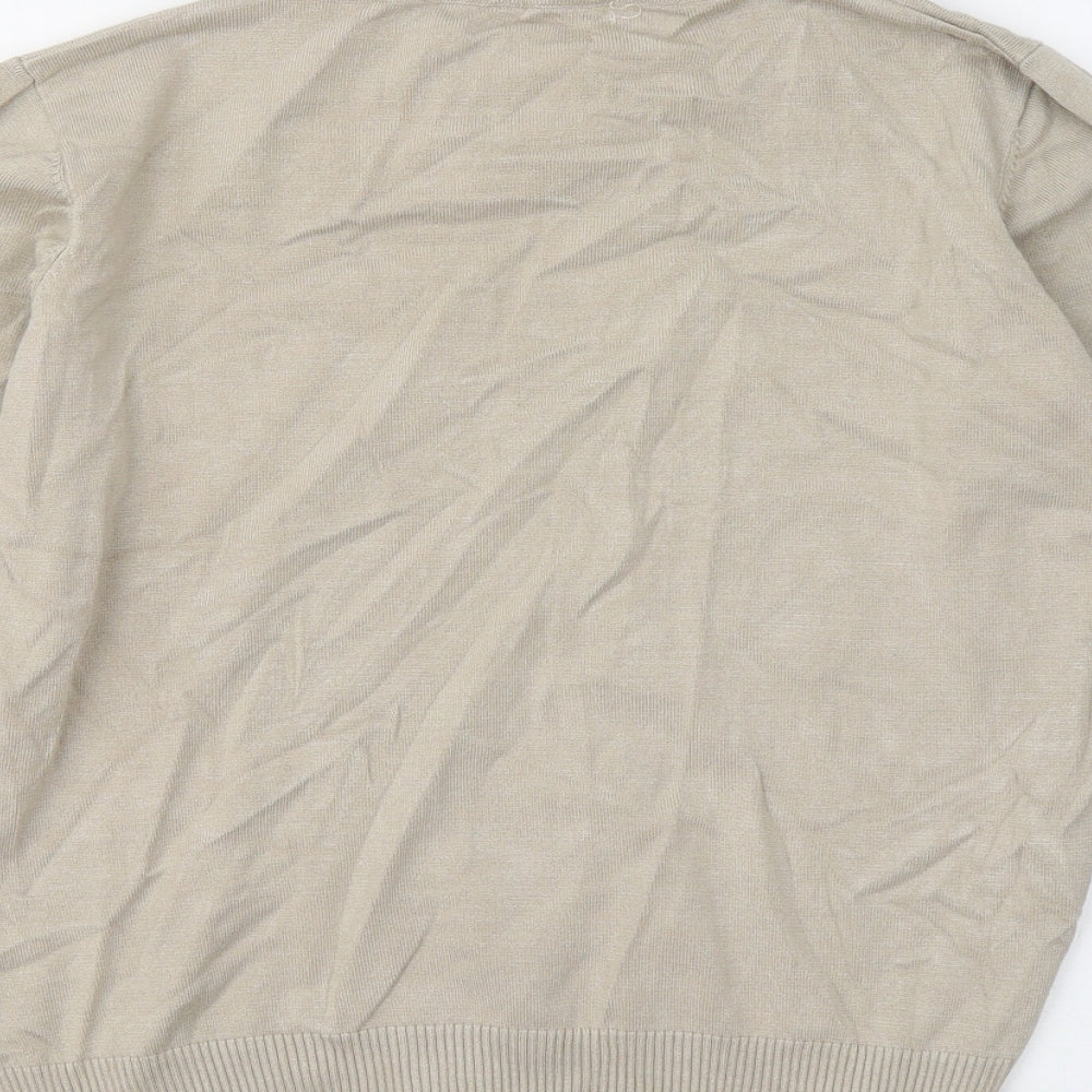 Preworn Womens Beige Mock Neck Viscose Pullover Jumper Size L