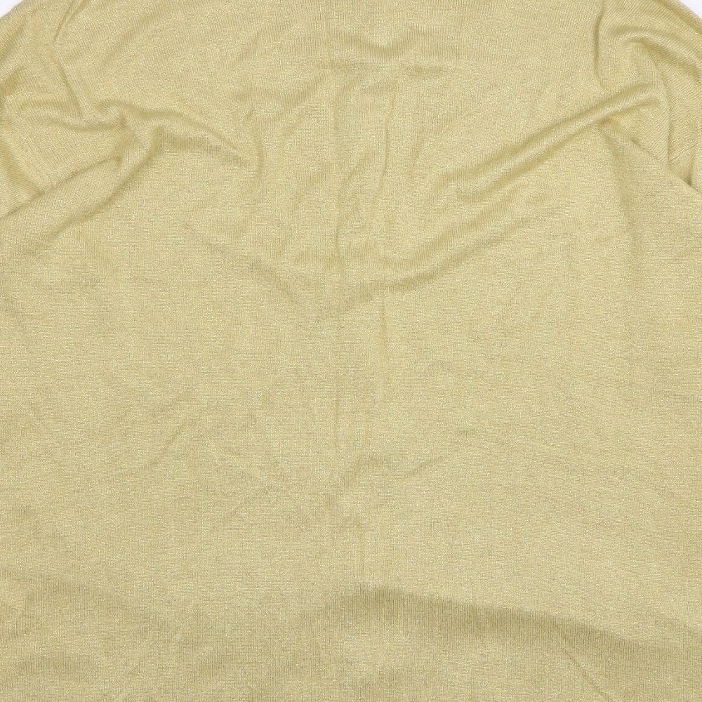 essence Womens Gold Collared Viscose Cardigan Jumper Size 16