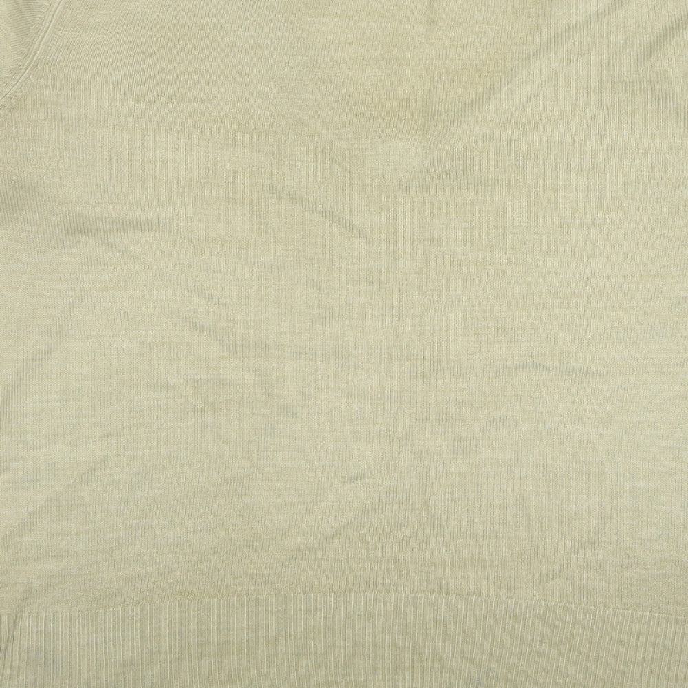Debenhams Womens Beige V-Neck Acrylic Pullover Jumper Size 16