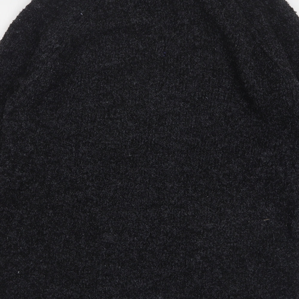 New Look Womens Grey V-Neck Polyester Cardigan Jumper Size S