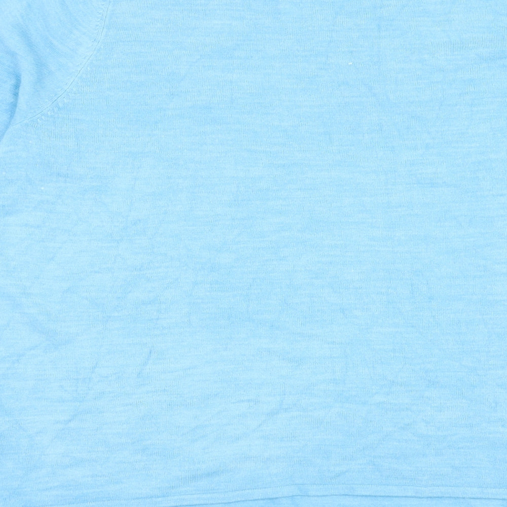 Bonmarché Womens Blue Round Neck Acrylic Pullover Jumper Size 18