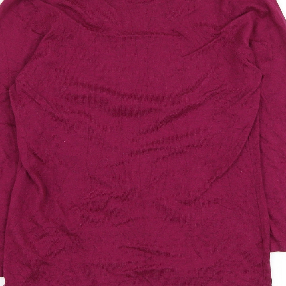 NEXT Womens Purple Round Neck Cotton Pullover Jumper Size 12