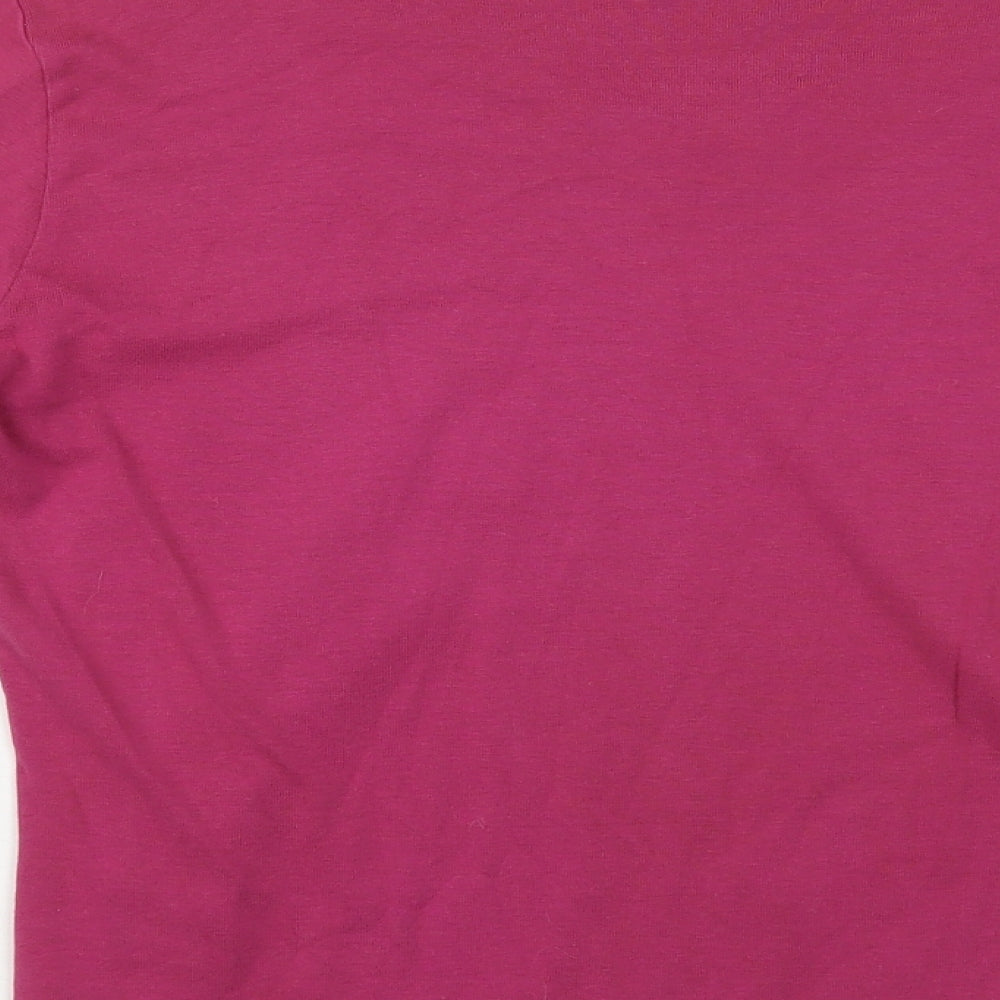 M&Co Womens Pink Cotton Basic T-Shirt Size XL V-Neck