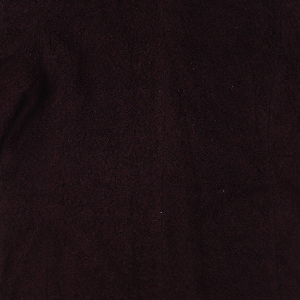 Isle Womens Purple Overcoat Coat Size L Button