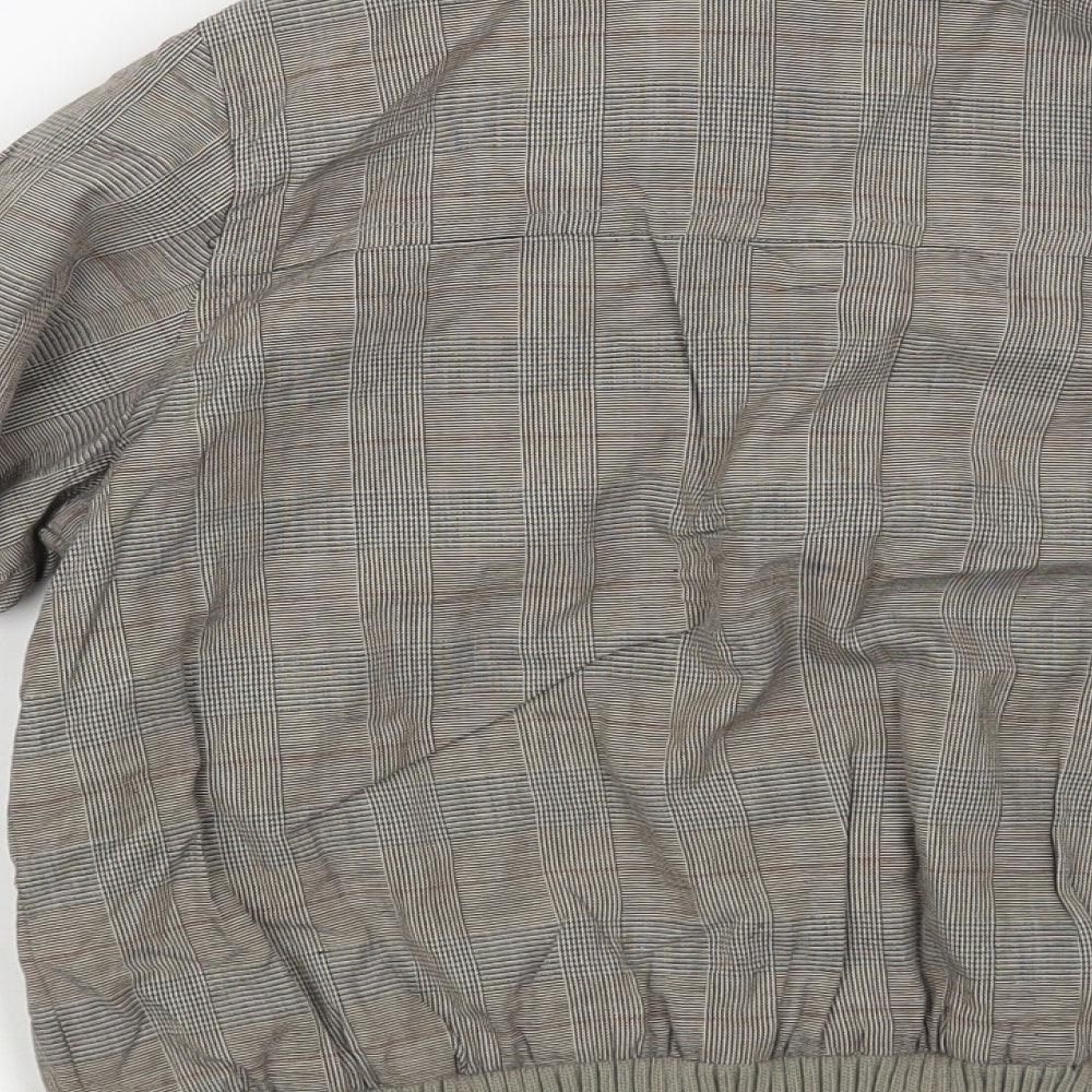 Marks & Spencer Boys Grey Plaid Bomber Jacket Jacket Size 5-6 Years Zip