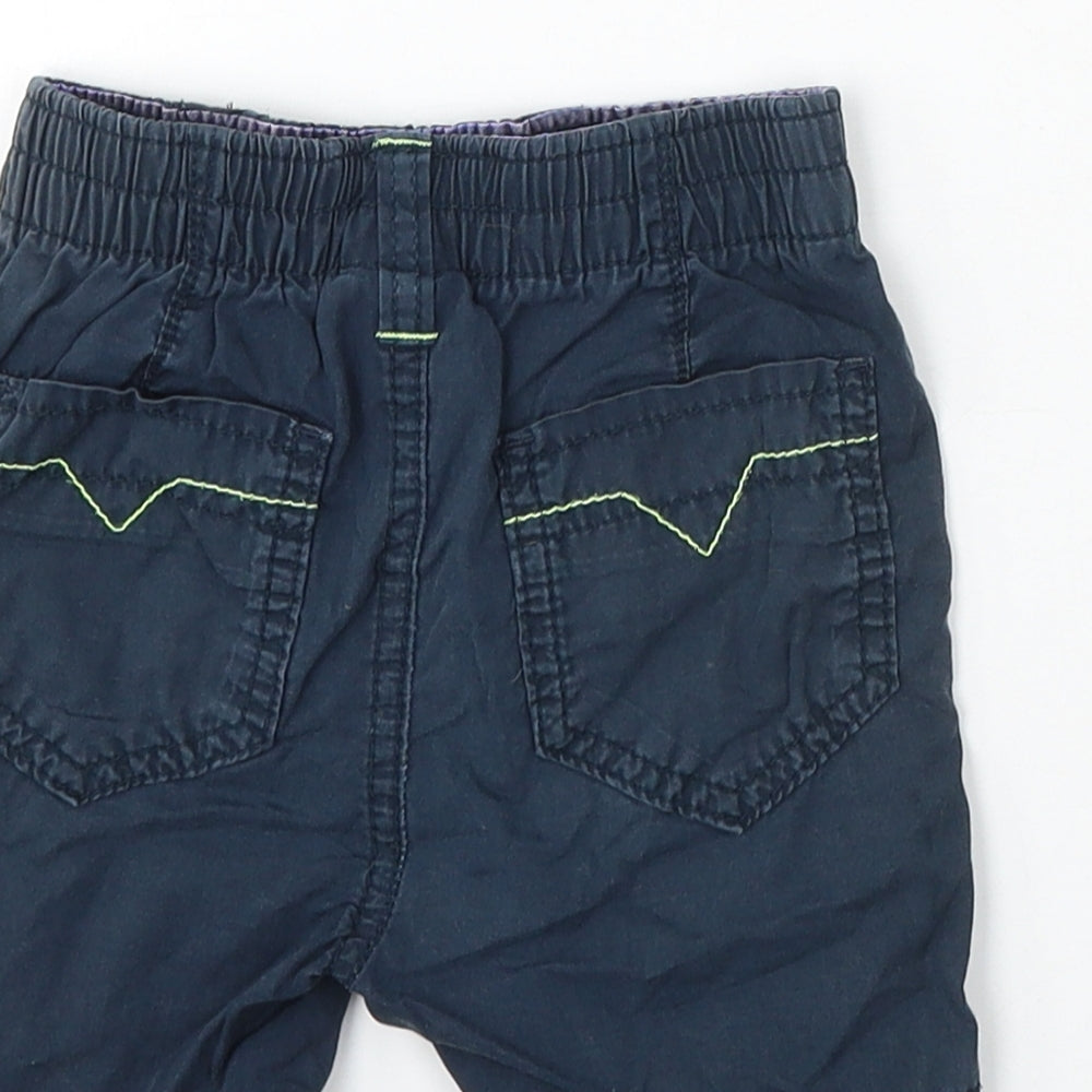Next Boys Blue Cotton Cropped Trousers Size 18-24 Months Drawstring