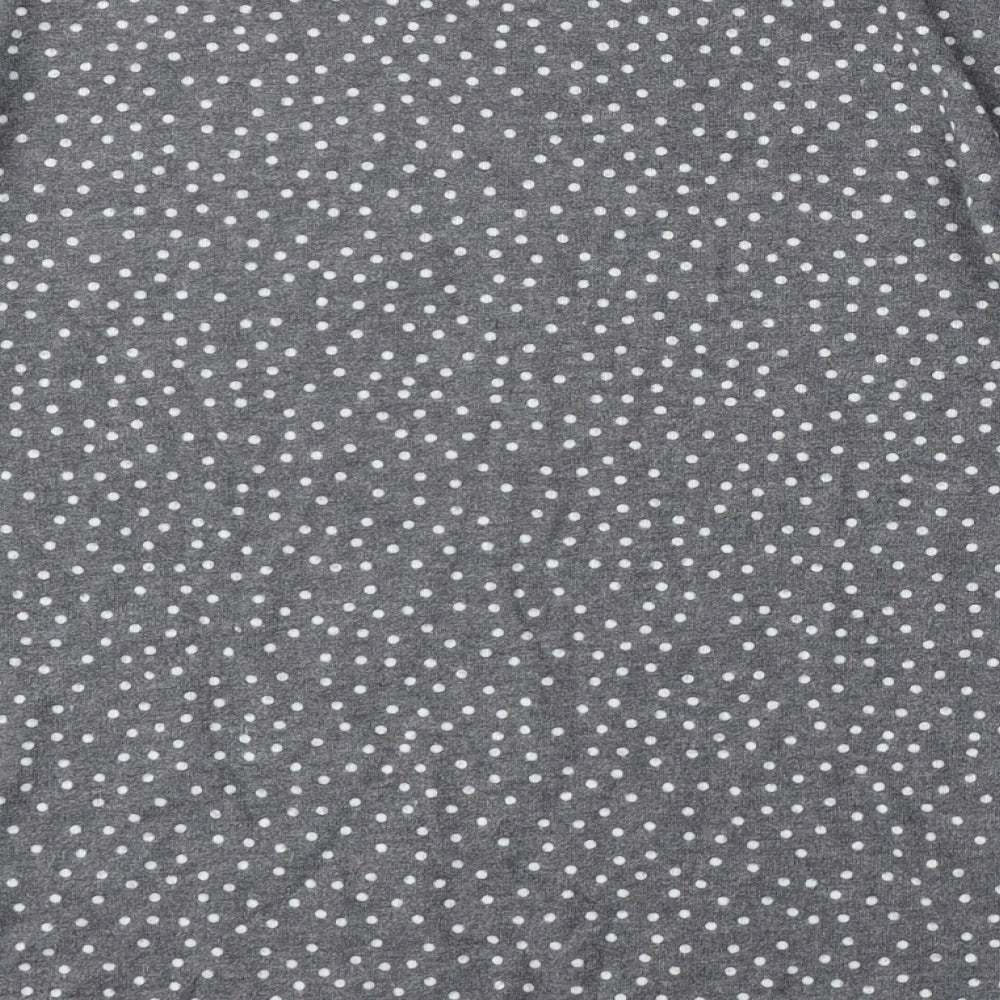 Preworn Womens Grey Round Neck Polka Dot Polyester Pullover Jumper Size 4