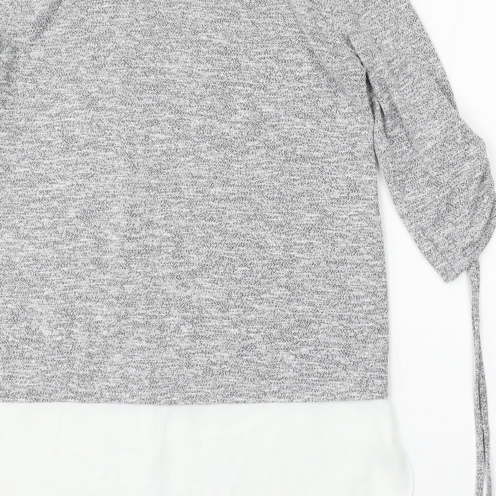 Dorothy Perkins Womens Grey Collared Polyester Pullover Jumper Size 10